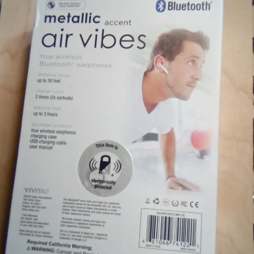 Vivitar Bluetooth metallic accent air vibes earbuds (Bluetooth)